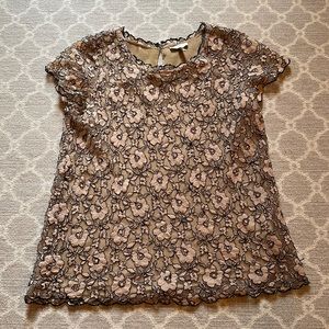 Joie Size Small Lined Lace Top Cap Sleeves